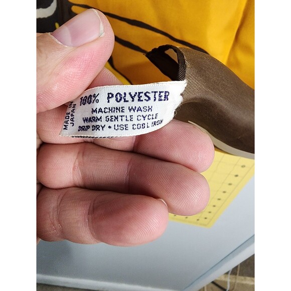 Vintage Retro Brown Yellow Totes Rain Scarf Water Repellent 27' x 27" - Picture 9 of 10